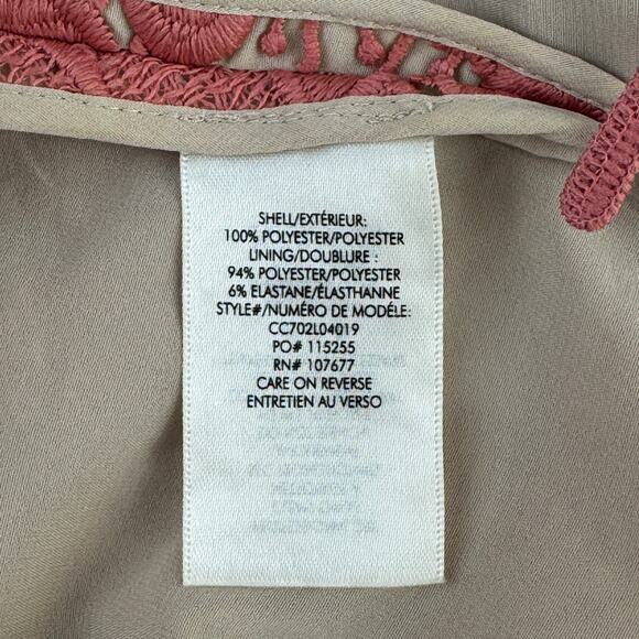 Alice + Olivia Dusty Rose Waverly Crochet Strappy Tank Top Floral Fringe Size 0 - Picture 8 of 13